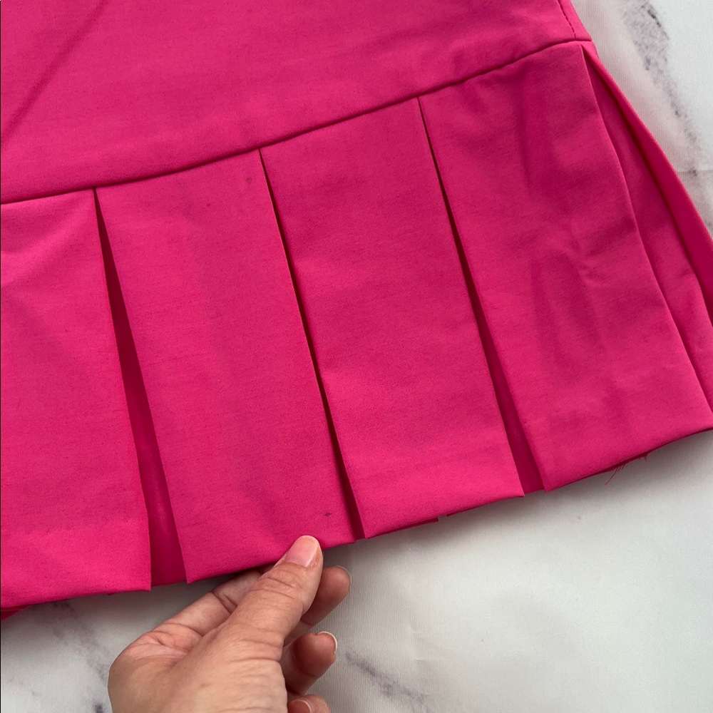 Zara Fuchsia Pleated Skater Skirt - Picture 5 of 14